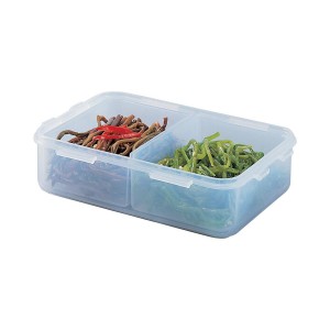 Locknlock Classic Medium Flat Rectangular Food Container With Divider | Clear Plastic Food Container | 93CUPAOEI