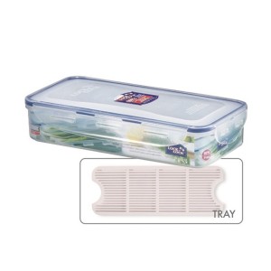 Locknlock Classics Medium Flat Oblong Food Container With Leak Proof Locking Lid And Tray Plastic Food Container | 72HEXFCIO