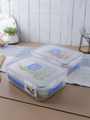 Locknlock Classics Rectangular Plastic Airtight Food Storage Container, 1.6 Liter, Set Of 2 Plastic Food Container | 96LPDTFOV