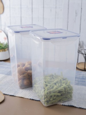 Locknlock Classics Square Plastic Airtight Food Storage Container, 4 Liter, Set Of 2 Plastic Food Container | 48ZKBLWSP