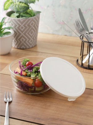 Locknlock Easy Lock Glass Round Container | 480 ML Glass Food Container | 40LWJAYIQ
