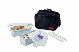 Locknlock Large Lunch Box Set With Bag, Spoon And Fork, 3 Pieces Lunch Boxes | 13UXEILTF