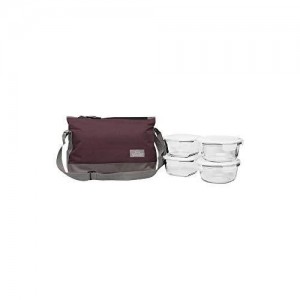 Locknlock Lunch Box With Zipper Closure Lunch Bag Set Of 4 Brown Lunch Boxes | 38QALFJUX