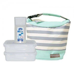Locknlock Plastic Lunch Box Set With Bag, 3-pieces, Blue Lunch Boxes | 13ZNLSVQX