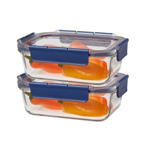 Locknlock Rectangle (1tr) x 2 - Set Glass Food Container | 65FZSARCB