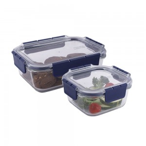 Locknlock Square (500ml) x Rectangle (1ltr) - Set Glass Food Container | 64YPGJXUK